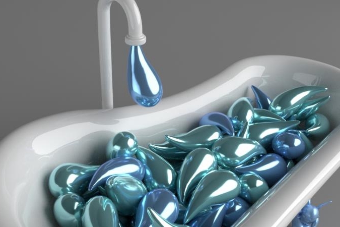 鋪滿幻彩水滴的浴缸你們見過面？